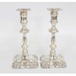 A Pair of Edward VII Silver Candlesticks, by Ellis Jacob Greenberg, Birmingham, 1905, each in the