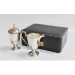 A Cased George V Silver Cream-Jug and Caster, by Adie Brothers, The Caster London, 1922, The Cream-