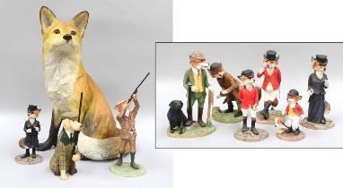 Border Fine Arts 'Reynard Collecton' Fox Figures, together with a large studio fireside fox (two