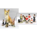 Border Fine Arts 'Reynard Collecton' Fox Figures, together with a large studio fireside fox (two