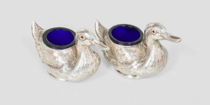 A Pair of Edward VII Novelty Silver Salt-Cellars, by Crisford and Norris Ltd., Birmingham, 1906,