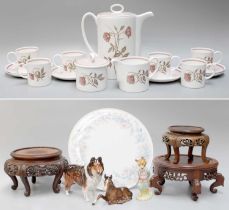 A Susie Cooper Talisman C1139 Pattern Coffee Service, together with a Royal Doulton HN1058 dog.