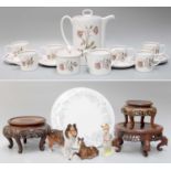 A Susie Cooper Talisman C1139 Pattern Coffee Service, together with a Royal Doulton HN1058 dog.