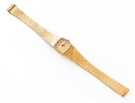 A Lady’s 9 Carat Gold Bueche Girod Wristwatch, circa 1975, manual wound movement, with a 9 carat