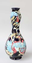 A Modern Moorcroft "Can-Can Birds" Pattern Vase, by Kerry Goodwin, limited edition 41/200, impressed