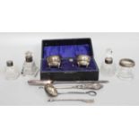 A Collection of Assorted George II and Later Silver and Silver Plate, comprising a marrow-scoop,