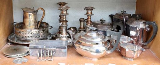 A Collection of Assorted Silver Plate, including a set of four Old Sheffield plate telescopic