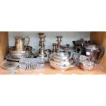 A Collection of Assorted Silver Plate, including a set of four Old Sheffield plate telescopic