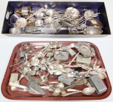 A Collection of Assorted Silver and Silver Plate, mostly flatware (one tray)