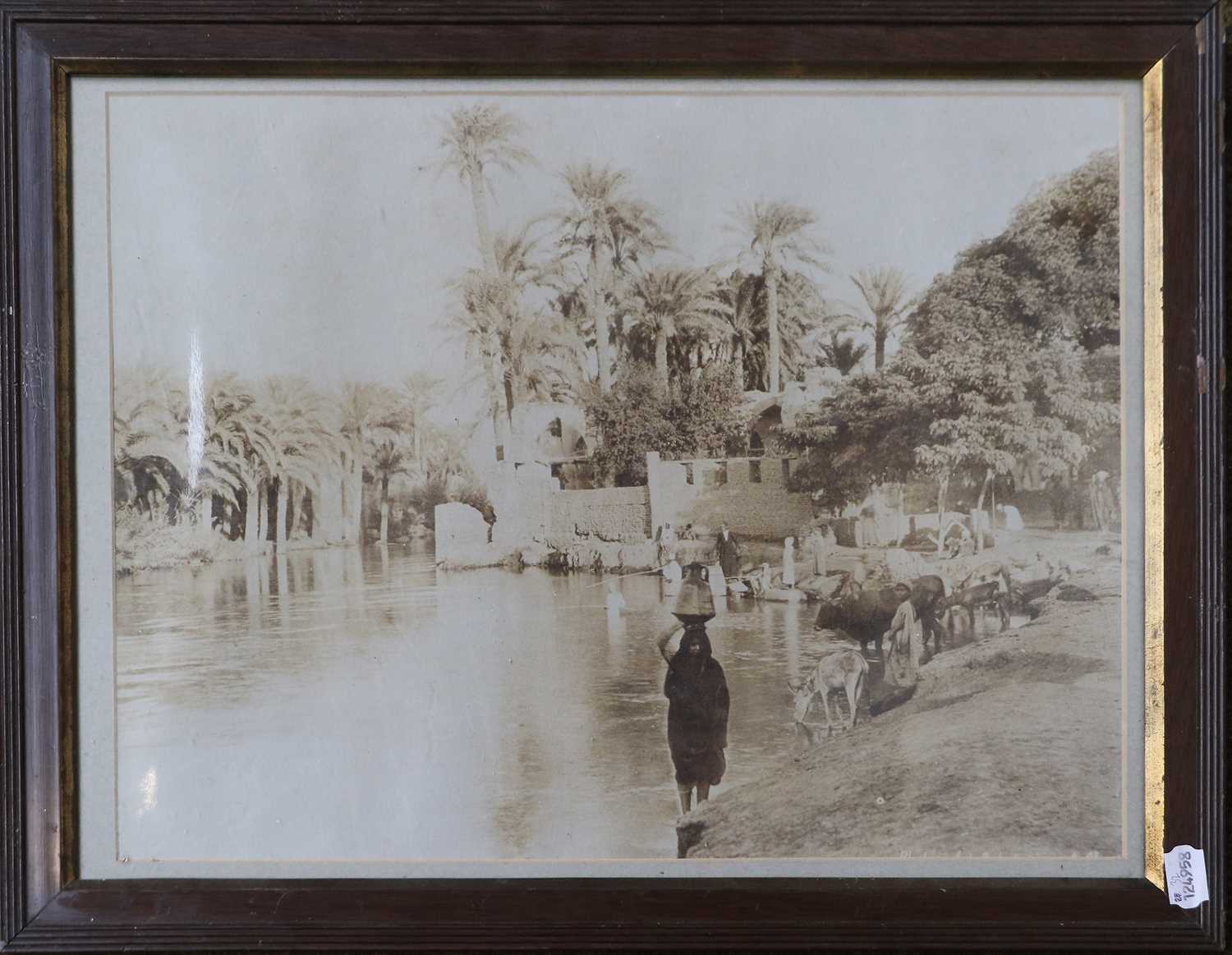 After G. Lékégian & Son, six framed monochromed photographic prints, Egyptian Scenes (6) - Image 5 of 7