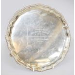 A George V Silver Salver, by Cooper Brothers and Sons Ltd., Sheffield, 1935, shaped circular and