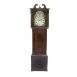 A Mahogany Eight Day Longcase Clock, signed G.Stones, Blackburn, circa 1820, swan neck pediment,