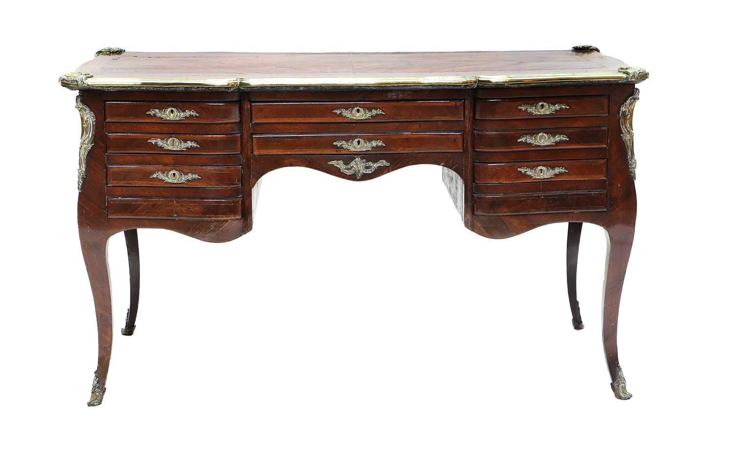 A French Louis XV-Style Kingwood and Gilt-Metal-Mounted Writing Desk, circa 1900, the crossbanded - Image 2 of 5