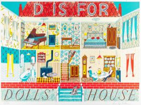 Emily Sutton (Contemporary) "D is for Dolls House" Signed and numbered 63/75, screenprint, 53cm by