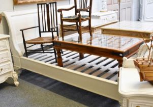 A French Style White Painted Kingsize Sleigh Bed, 112cm by 220cm by 200cm