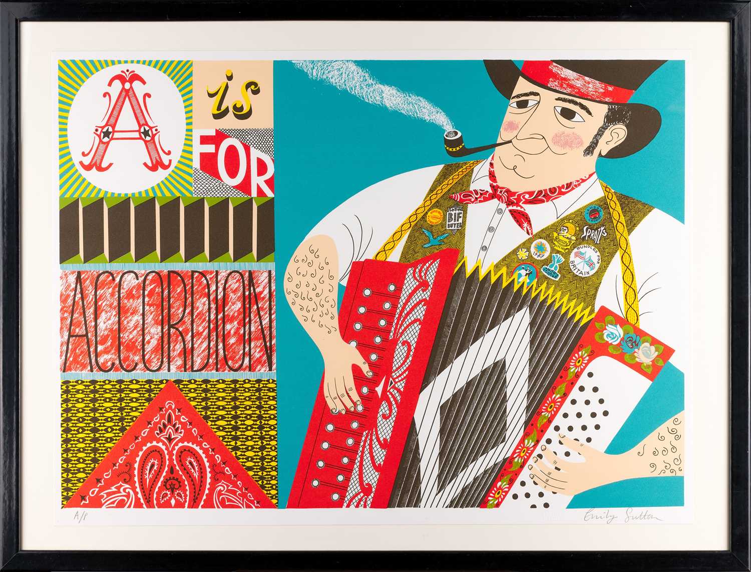 Emily Sutton (Contemporary) "A is for Accordion" Signed and inscribed A/P, screenprint, 53cm by - Image 2 of 3