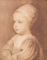 After Anthony Van Dyke (1599-1641) Portrait of Prince James Stuart as a Child 19th century, sepia