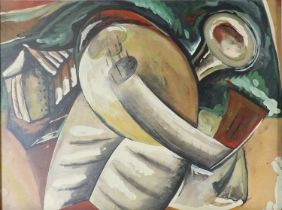 Continental School (20th Century) Musical instruments Signed Powiak, oil on board, 50cm by 65.5cm