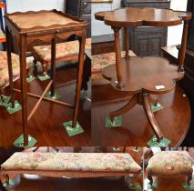 An Early 19th century Mahogany Kettle Stand, with undulating gallery, single slide, chamfered square