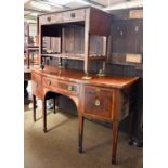 A Georgian Style Mahogany Drop Leaf Tea Trolley, on castors, together with an early 19th century