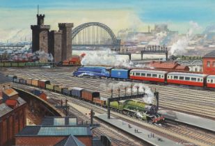 Thomas Edward North (1916-1985) Mallard at Newcastle upon Tyne Signed, inscribed verso, gouache,