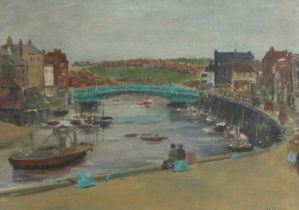 *Attfield (20th Century) "Whitby" Signed, oil on canvas board, 29cm by 39.5cm