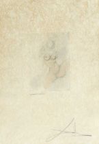After Salvador Dali (1904-1989) Female torso Signed and inscribed épreuve d'artiste, etching, 38cm