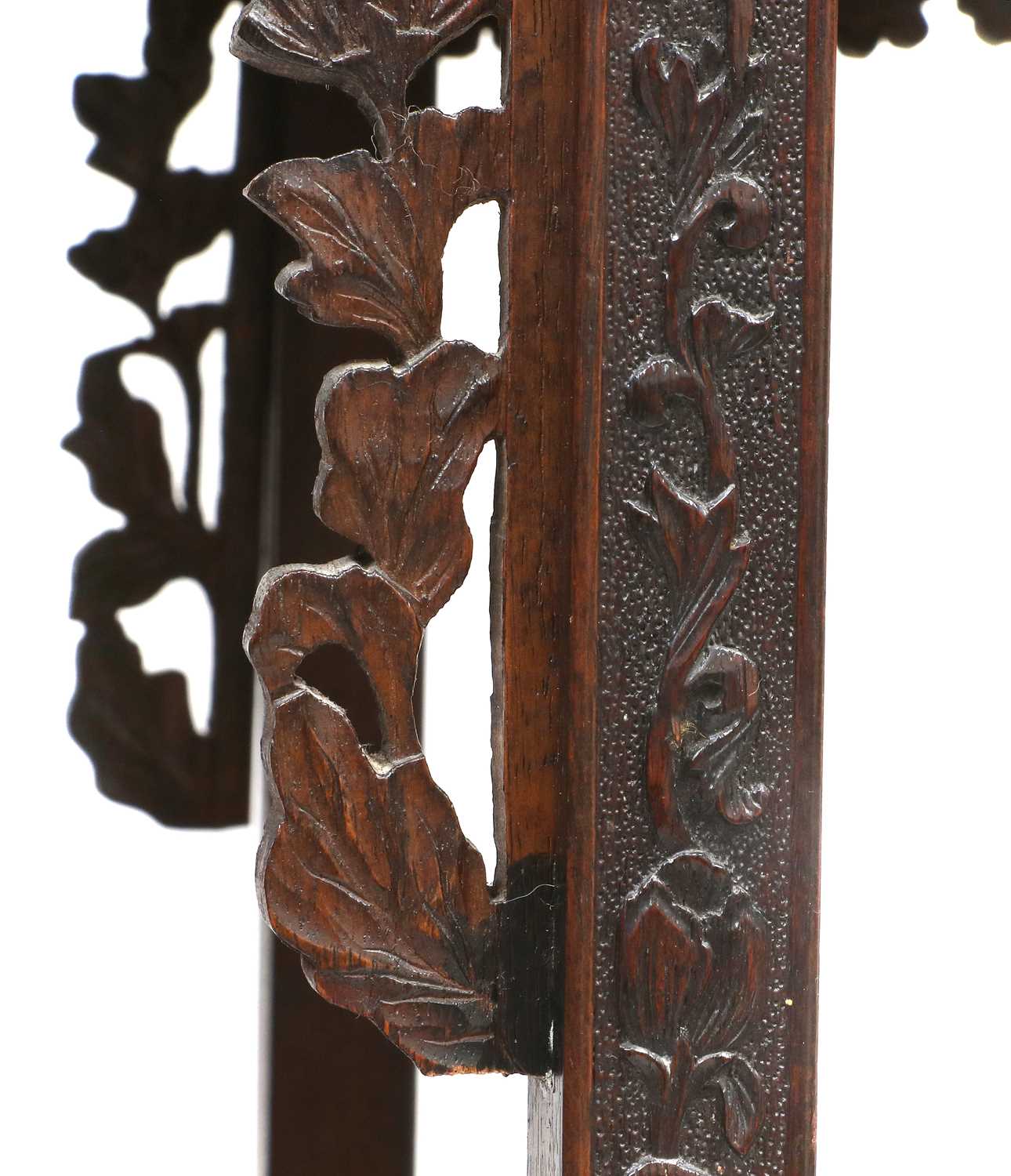 A Chinese Export Carved Hardwood Display Cabinet, early 20th century, the framework carved as a - Image 4 of 12