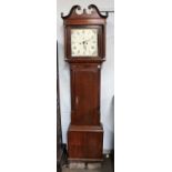 A George III Oak and Mahogany Longcase Clock, by J Hardy of Neston, 8 day striking movement, painted