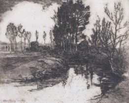 Edgar Rowley Smart (1887-1934) "Somme" Signed and inscribed to plate, signed in pencil, etching,