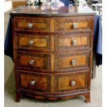 A Georgian and Later Mahogany and Cross Banded Serpentine Chest of Four Drawers, raised on bracket