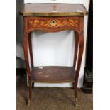 A Late 19th century French Kingwood and Marquetry Side Table, with floral decoration, gilt metal