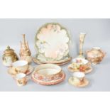 A Collection of Royal Worcester Blush Ivory, including vases, tea cups and saucers, pot pourri