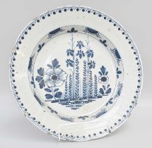 An 18th Century English Delft Blue and White Charger