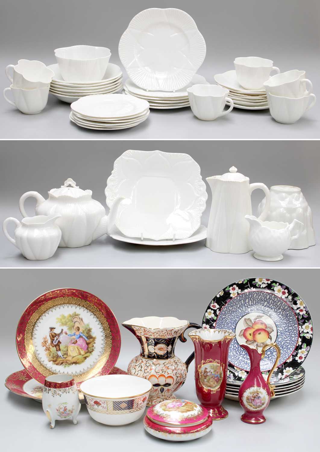 Ceramics, including Vienna, Wedgewood, Derby, Shelly, Ayasley, etc (three trays)