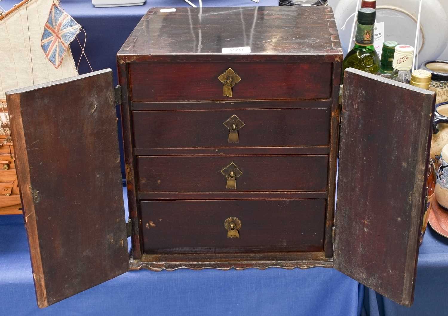 A Chinese Table Cabinet, 30cm by 24cm by 34cm