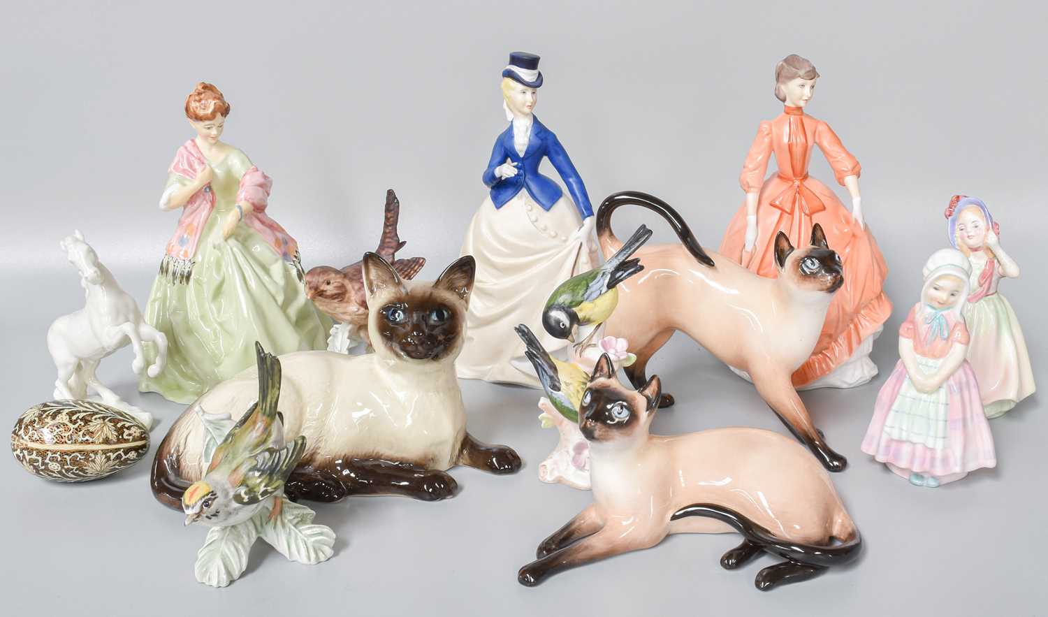 Three Royal Worcester Figures Including, First Dance, modelled by FG Doughty, Royal Doulton - Image 6 of 8
