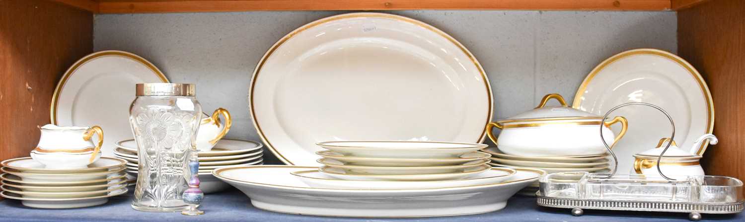 A Frank Haviland Limoges Porcelain Dinner Service, some replacements together with a silver