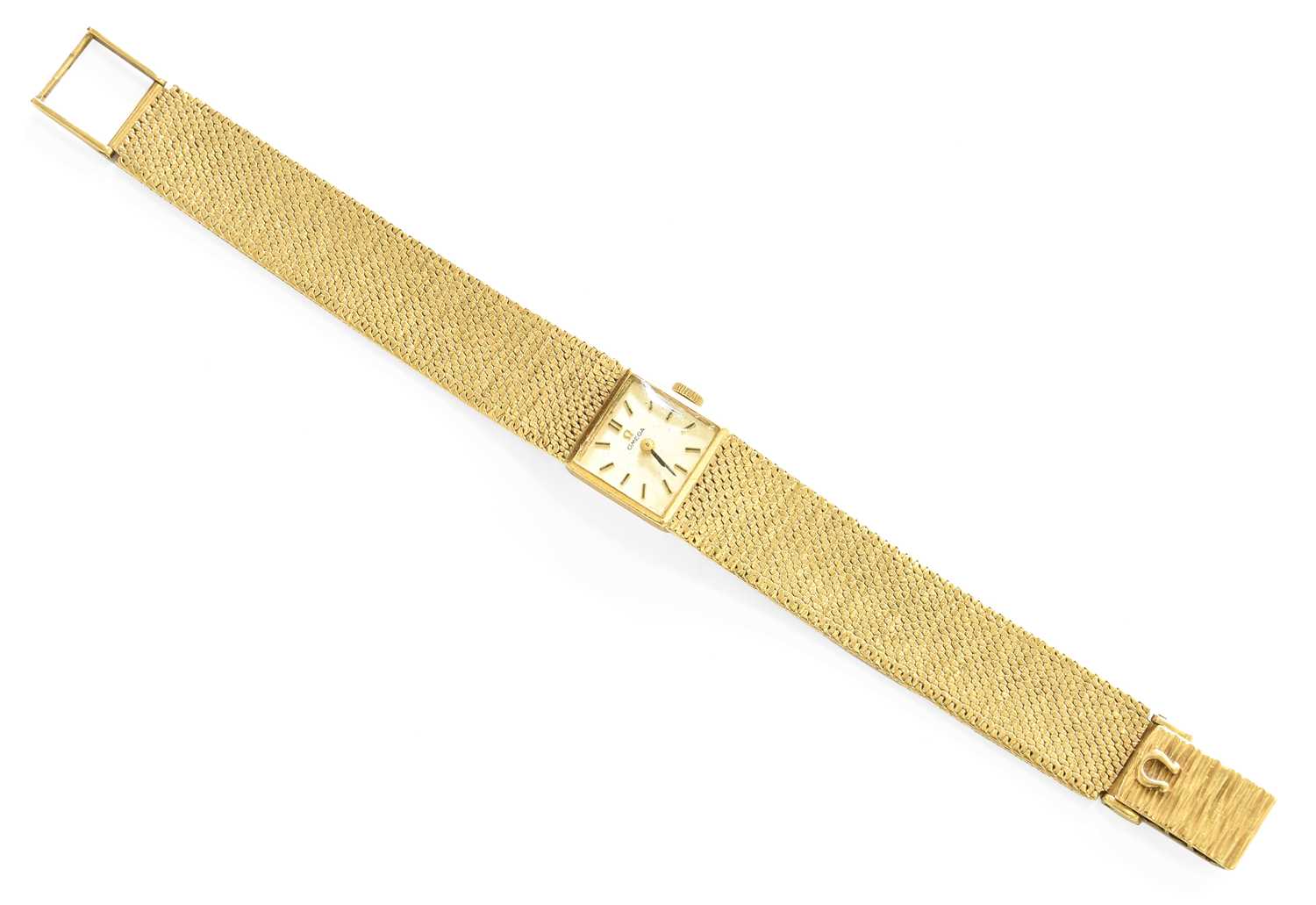 A Lady's 9 Carat Gold Omega Wristwatch, with purchase receipt from Ollivant & Botsford Ltd and dated