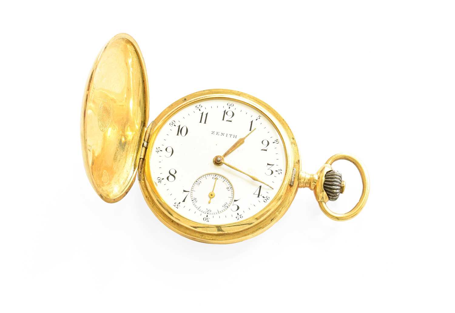 An 18 Carat Gold Full Hunter Zenith Pocket Watch, case stamped 18k Inner dust cover is stamped