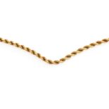 A 9 Carat Gold Rope Twist Necklace, length 41.3cm Gross weight 31.5 grams.