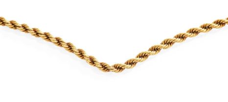 A 9 Carat Gold Rope Twist Necklace, length 41.3cm Gross weight 31.5 grams.