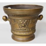 A Reproduction 17th Century Style Bronze Mortar, cast with the roman numerals MDCXXX