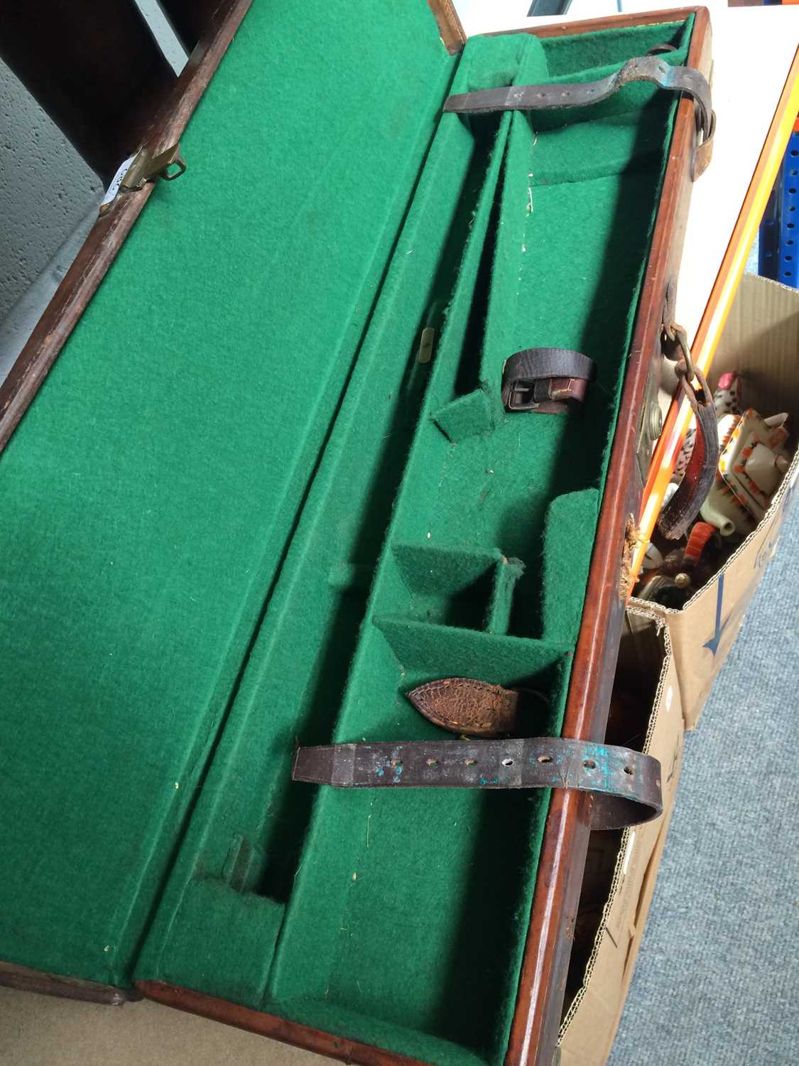 A Leather Shotgun Case, the topped stamped JE Harrison, Harrogate, together with a pair of early - Image 2 of 3