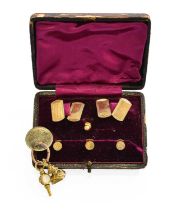 A Small Quantity of Jewellery, comprising of a pair of 9 carat gold cufflinks; three 9 carat gold
