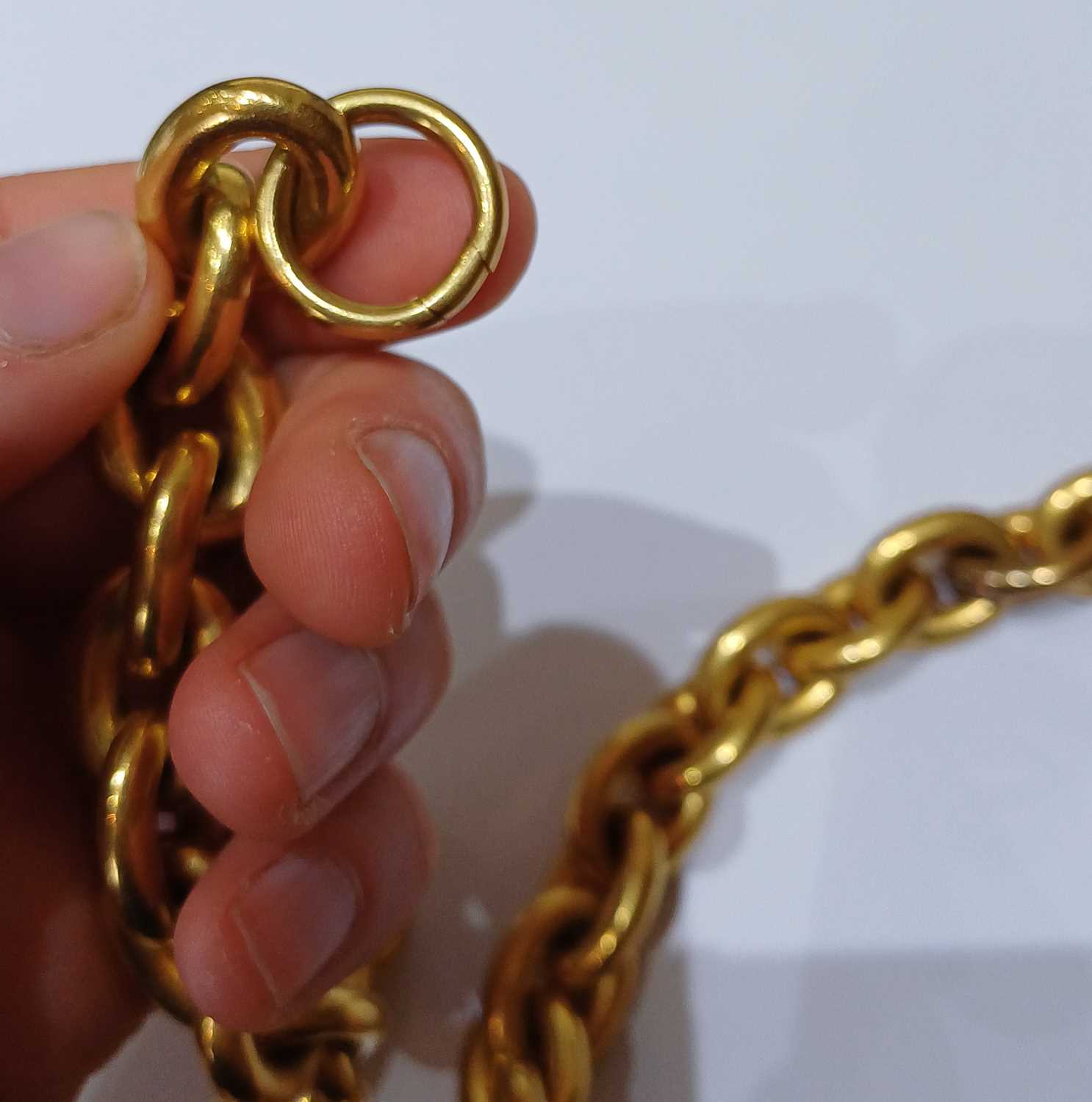 A Trace Link Chain, length 44.5cm, with three additional links The necklace is in fair condition - Image 8 of 11