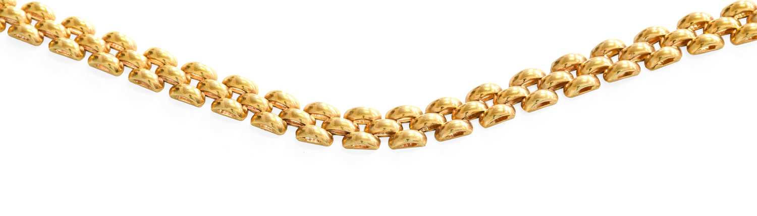A 9 Carat Gold Brick Link Necklace, length 41.2cm The necklace is in good condition. It fastrns with