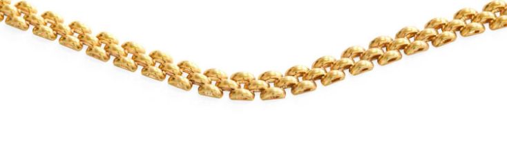 A 9 Carat Gold Brick Link Necklace, length 41.2cm The necklace is in good condition. It fastrns with