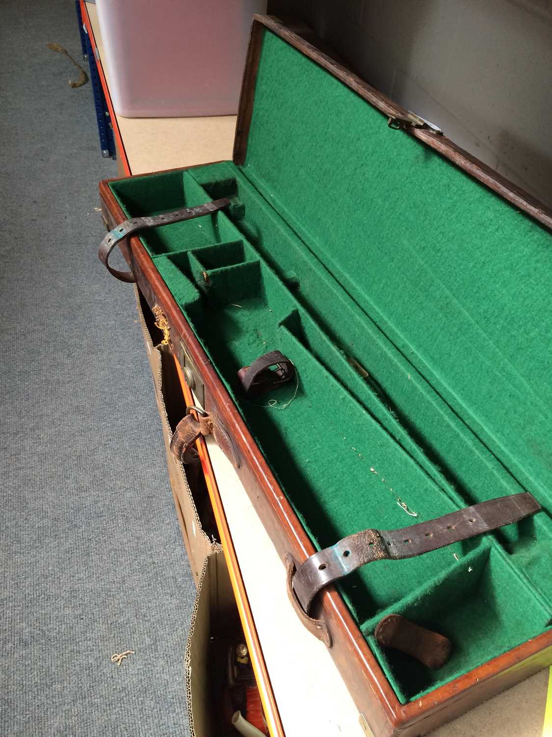 A Leather Shotgun Case, the topped stamped JE Harrison, Harrogate, together with a pair of early - Image 3 of 3
