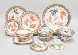 A Collection of 20th Century Cantonese Porcelain Significant surface chips to two plates, various